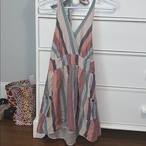 American Eagle Striped Halter Dress
